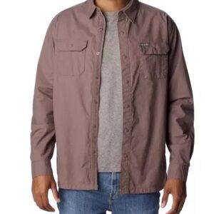 Columbia Landroamer Lined Shirt Jacket Snap Button XL Basalt Brown New w/o tag